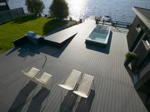 Lame de terrasse en composite UPM ProFi Deck 150 - Gris granité (Finlande)