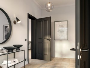 Porte d'intérieur Huga CLASSIC - Kontur 4 décor Noir