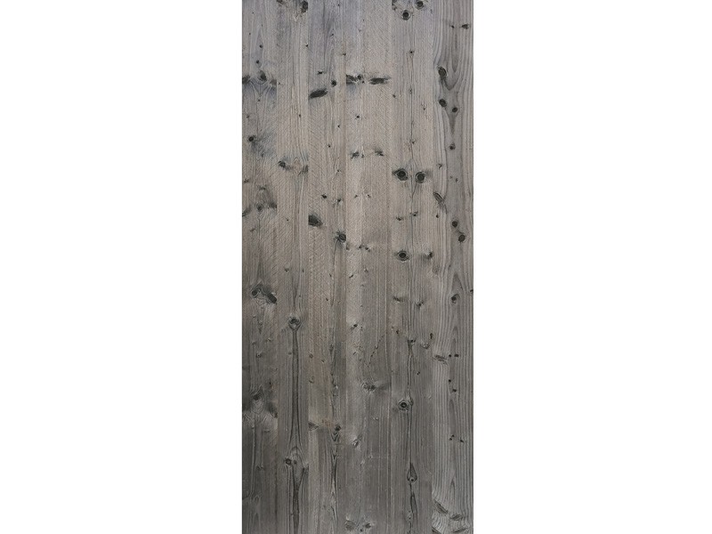 Porte d'intérieur en vieux bois gris lames verticales